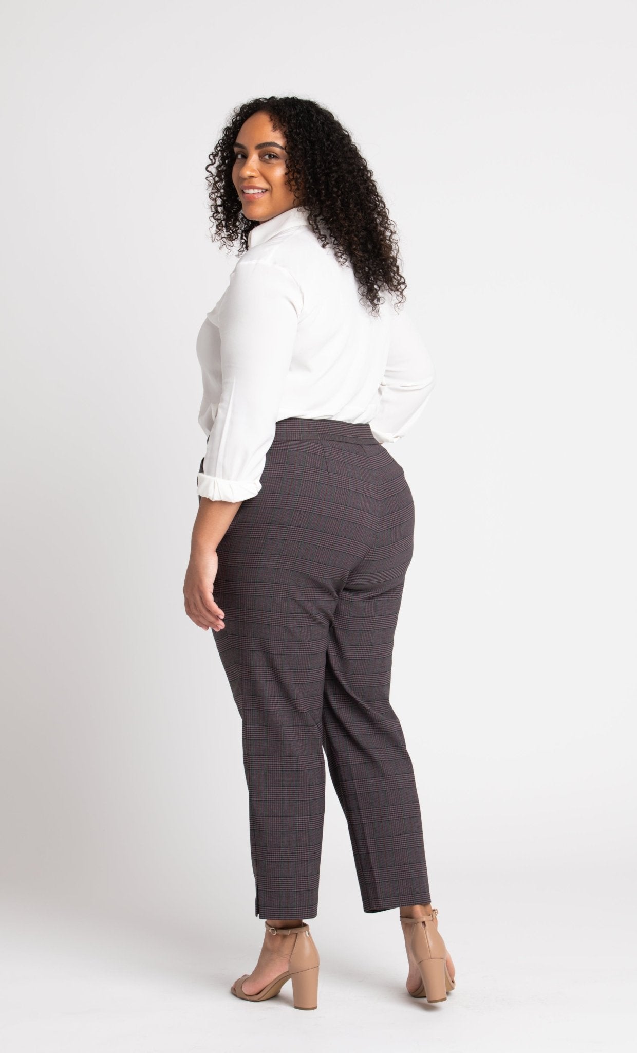 Roz & Ali Millennium Wine Plaid Pull On Ankle Pants - Plus - DressbarnPants