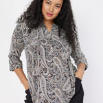 Roz & Ali Paisley Pintuck Popover - Plus - DressbarnShirts & Blouses