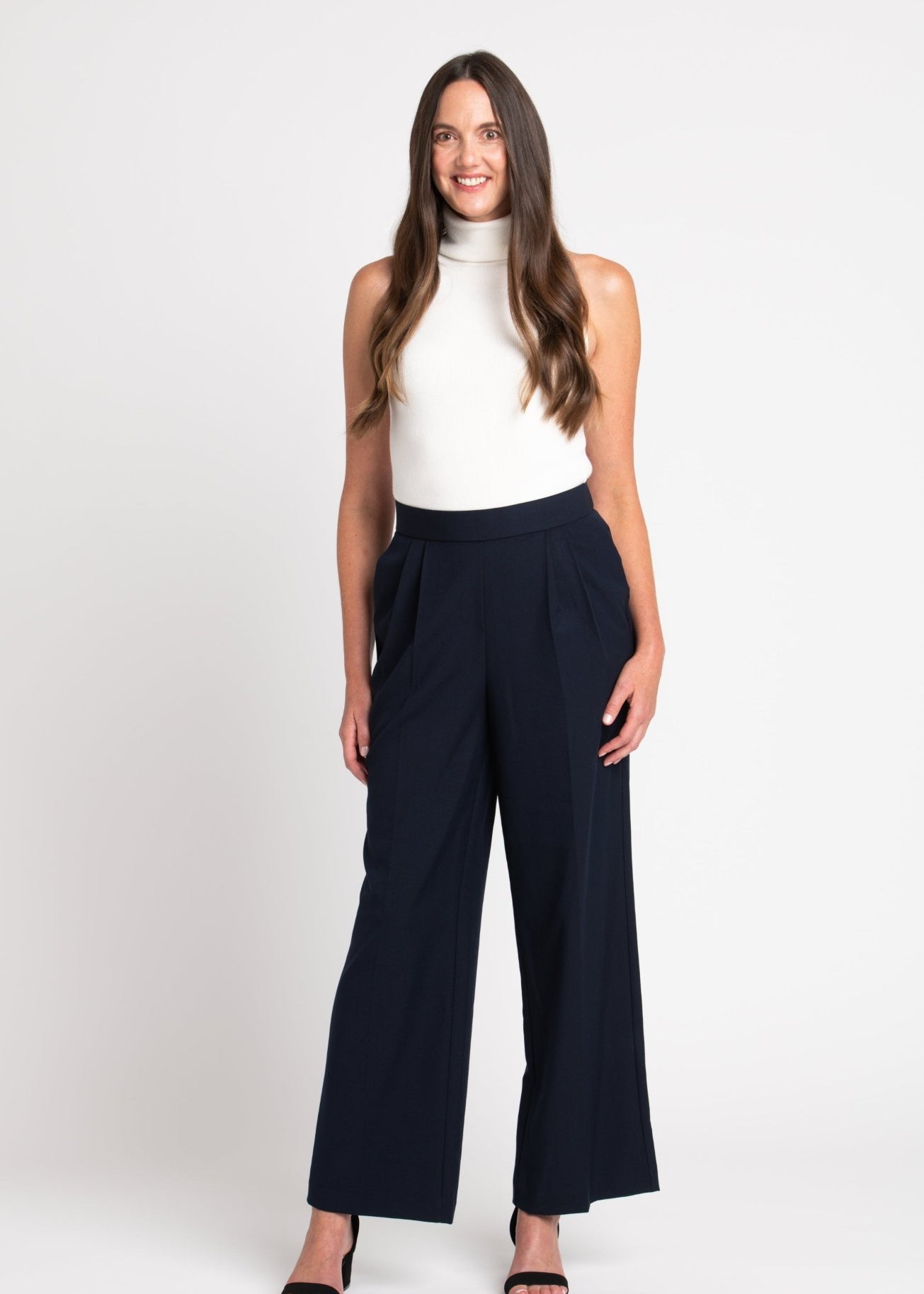 Roz & Ali Pleated Wide Leg Trouser Pants - DressbarnPants