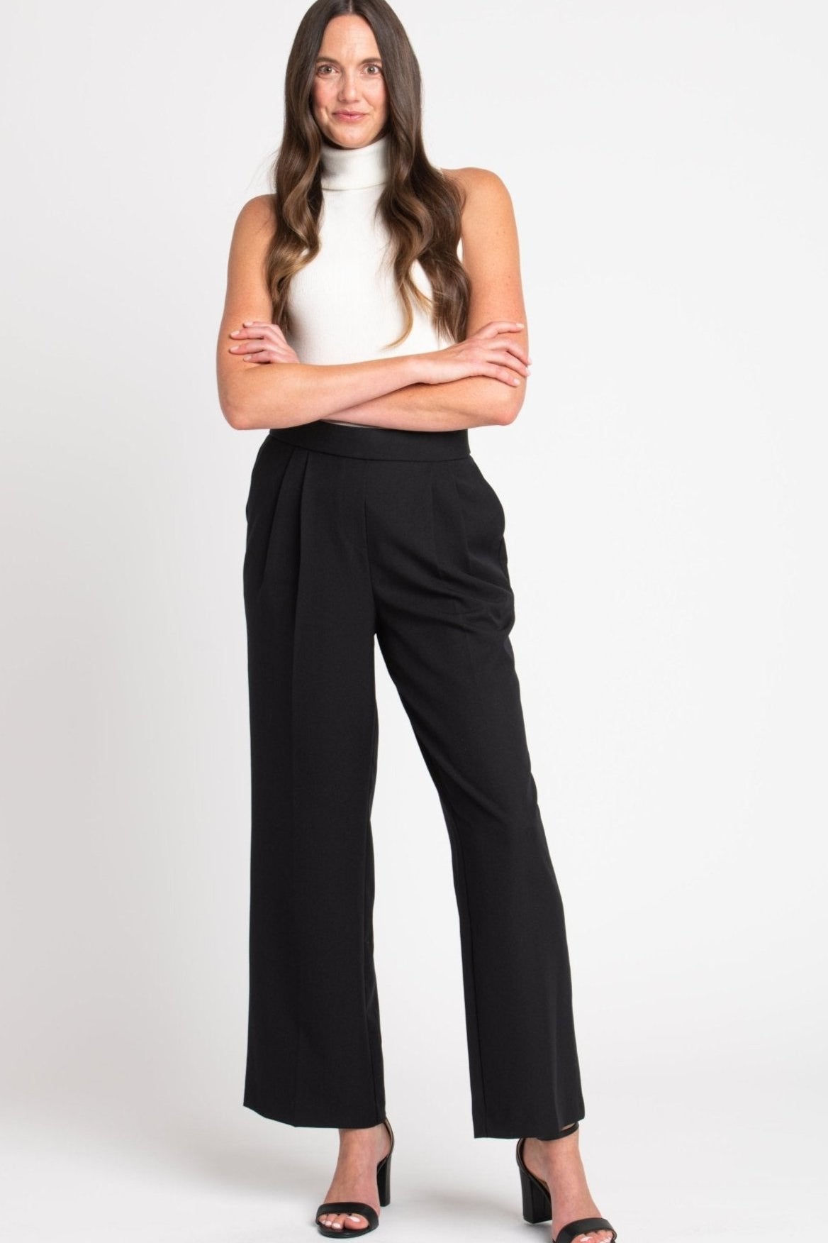 Roz & Ali Pleated Wide Leg Trouser Pants - DressbarnPants