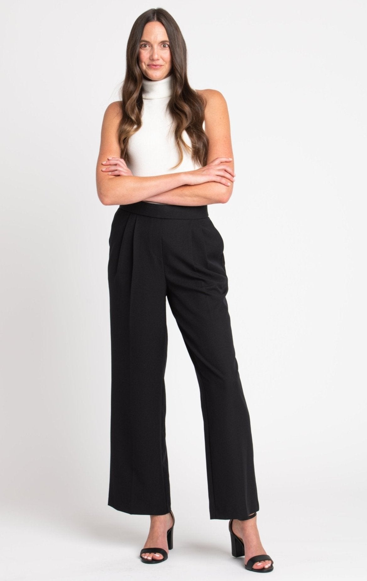 Roz & Ali Pleated Wide Leg Trouser Pants - DressbarnPants