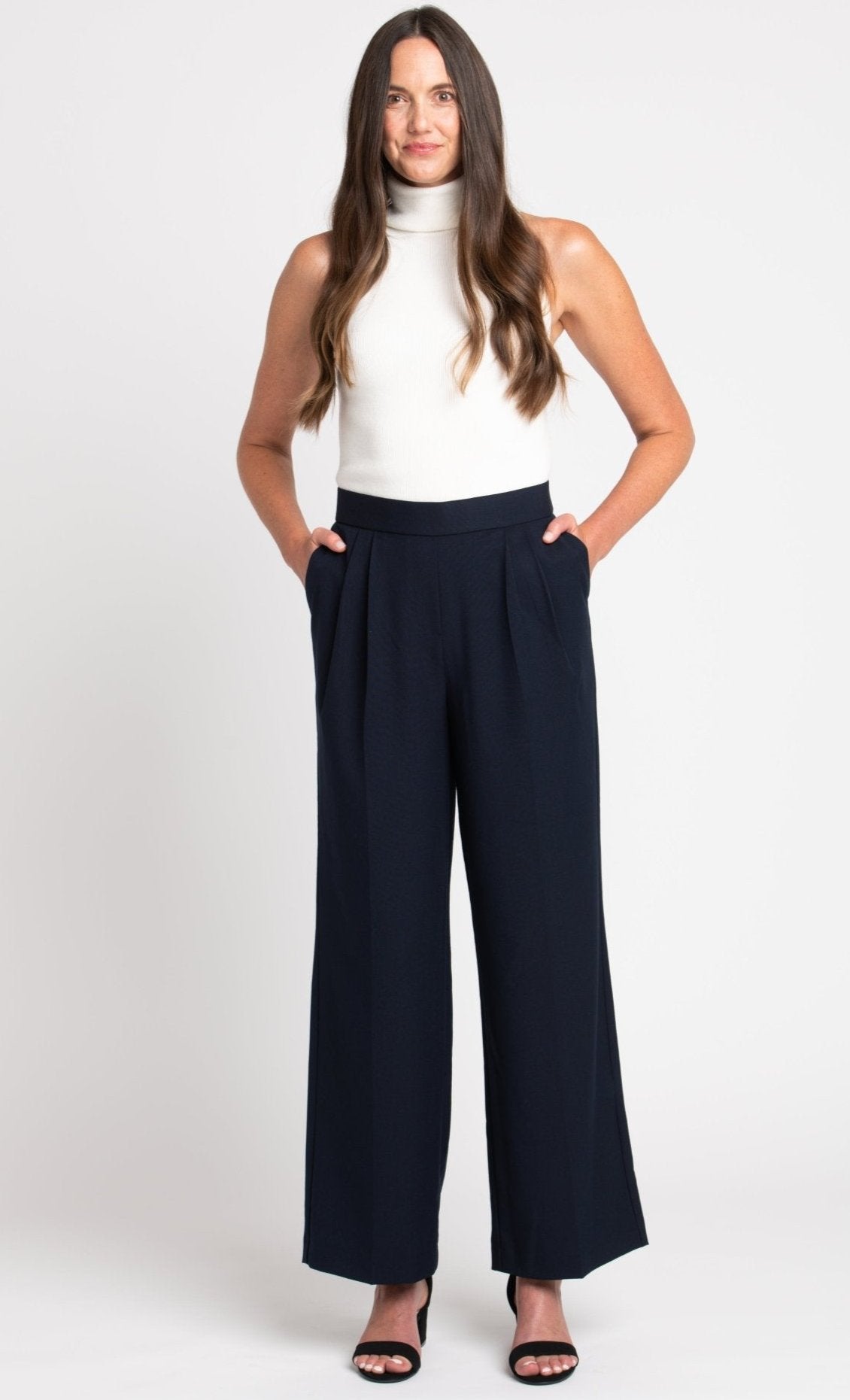 Roz & Ali Pleated Wide Leg Trouser Pants - DressbarnPants