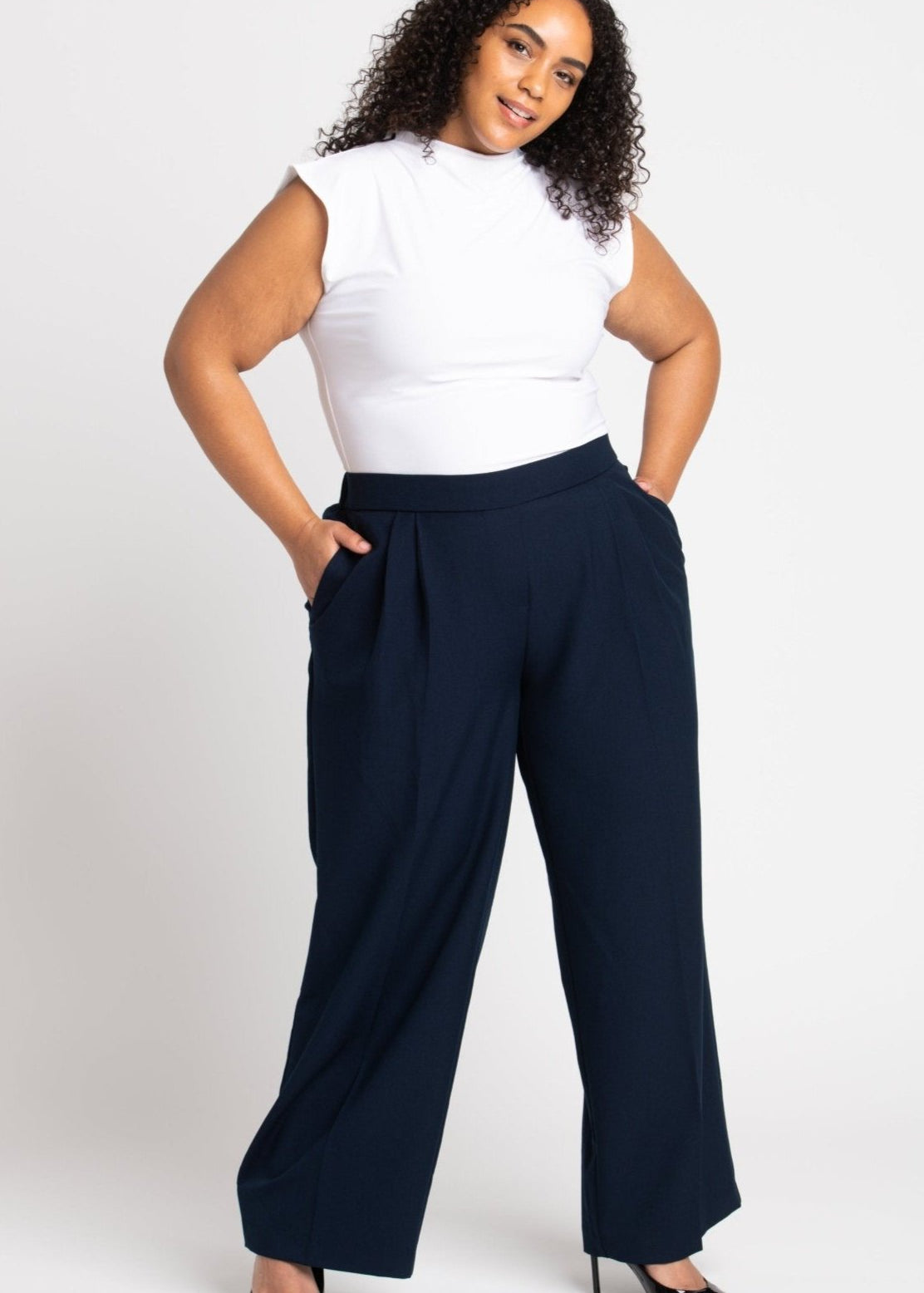 Roz & Ali Pleated Wide Leg Trouser Pants - Plus - DressbarnPants