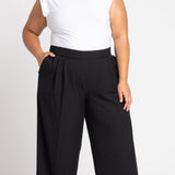 Roz & Ali Pleated Wide Leg Trouser Pants - Plus - DressbarnPants