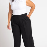 Roz & Ali Pleated Wide Leg Trouser Pants - Plus - DressbarnPants