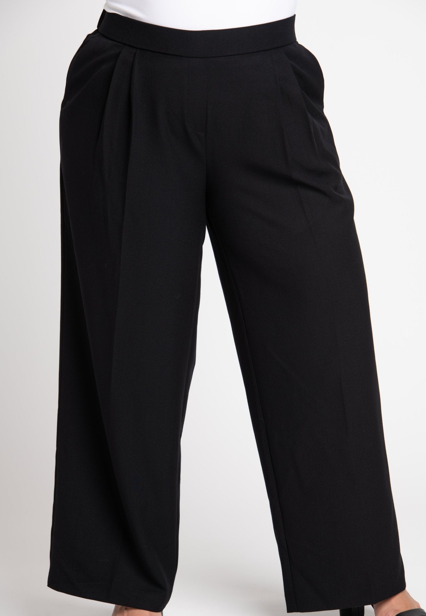 Roz & Ali Pleated Wide Leg Trouser Pants - Plus - DressbarnPants