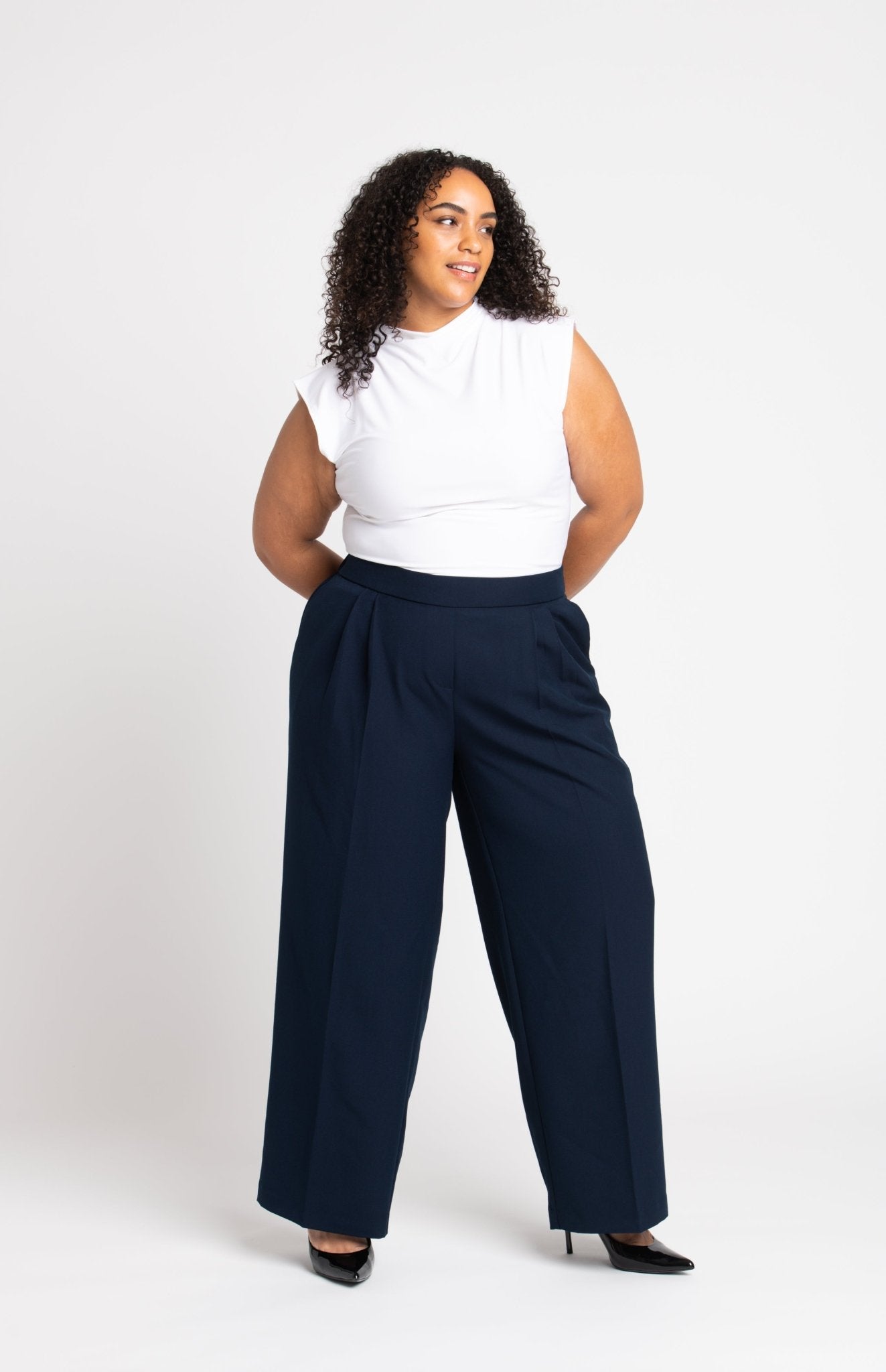 Roz & Ali Pleated Wide Leg Trouser Pants - Plus - DressbarnPants