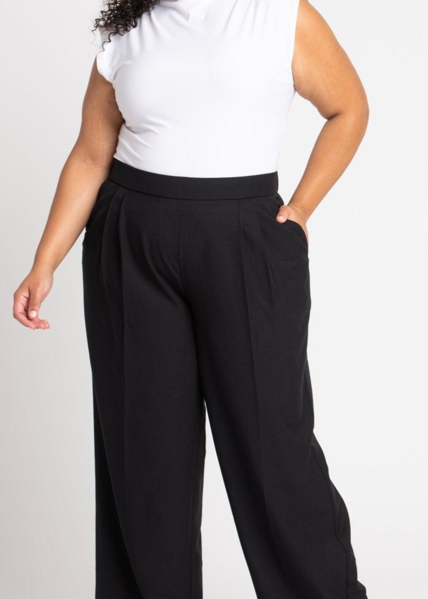 Roz & Ali Pleated Wide Leg Trouser Pants - Plus - DressbarnPants