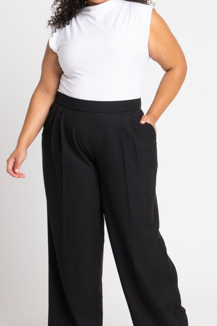 Roz & Ali Pleated Wide Leg Trouser Pants - Plus - DressbarnPants