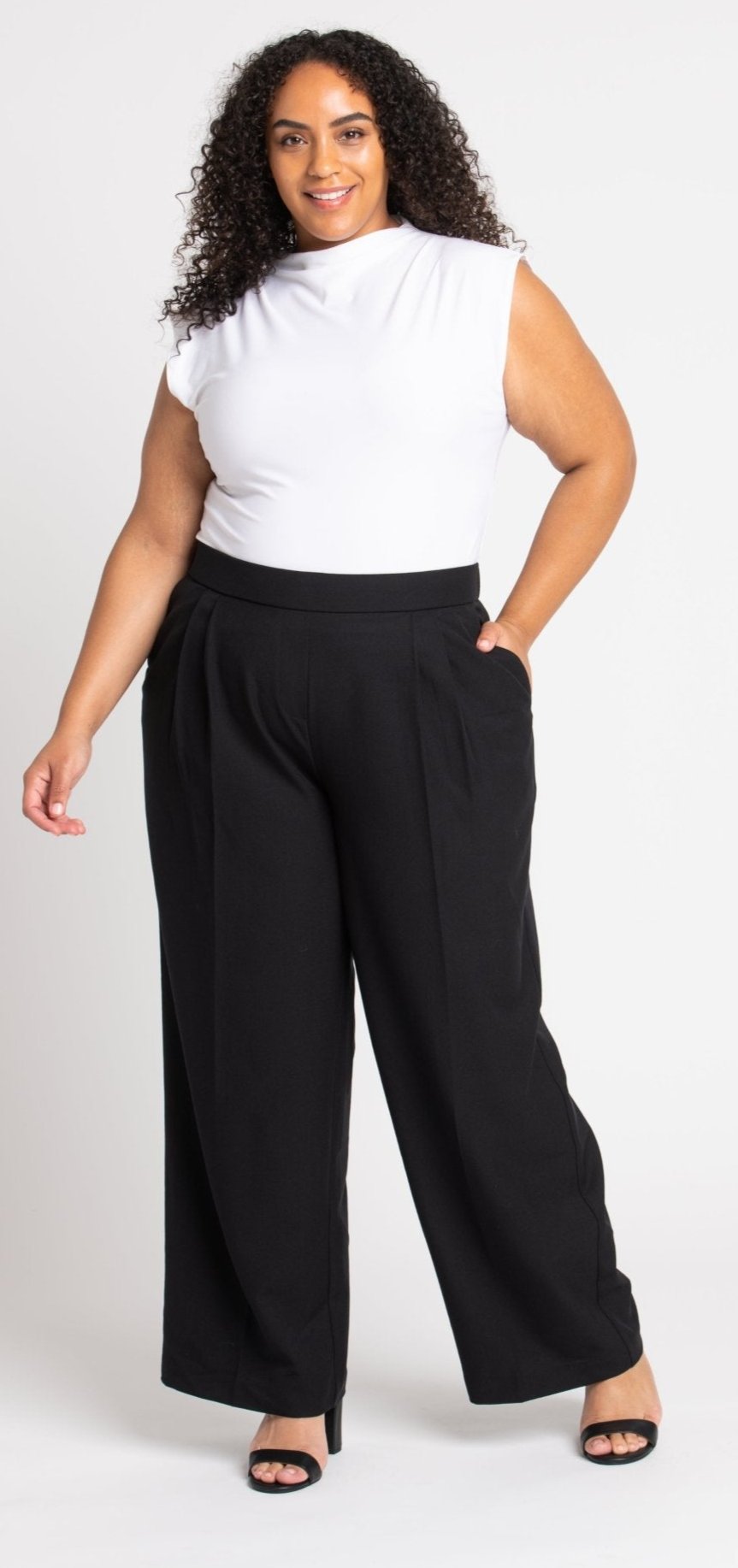 Roz & Ali Pleated Wide Leg Trouser Pants - Plus - DressbarnPants