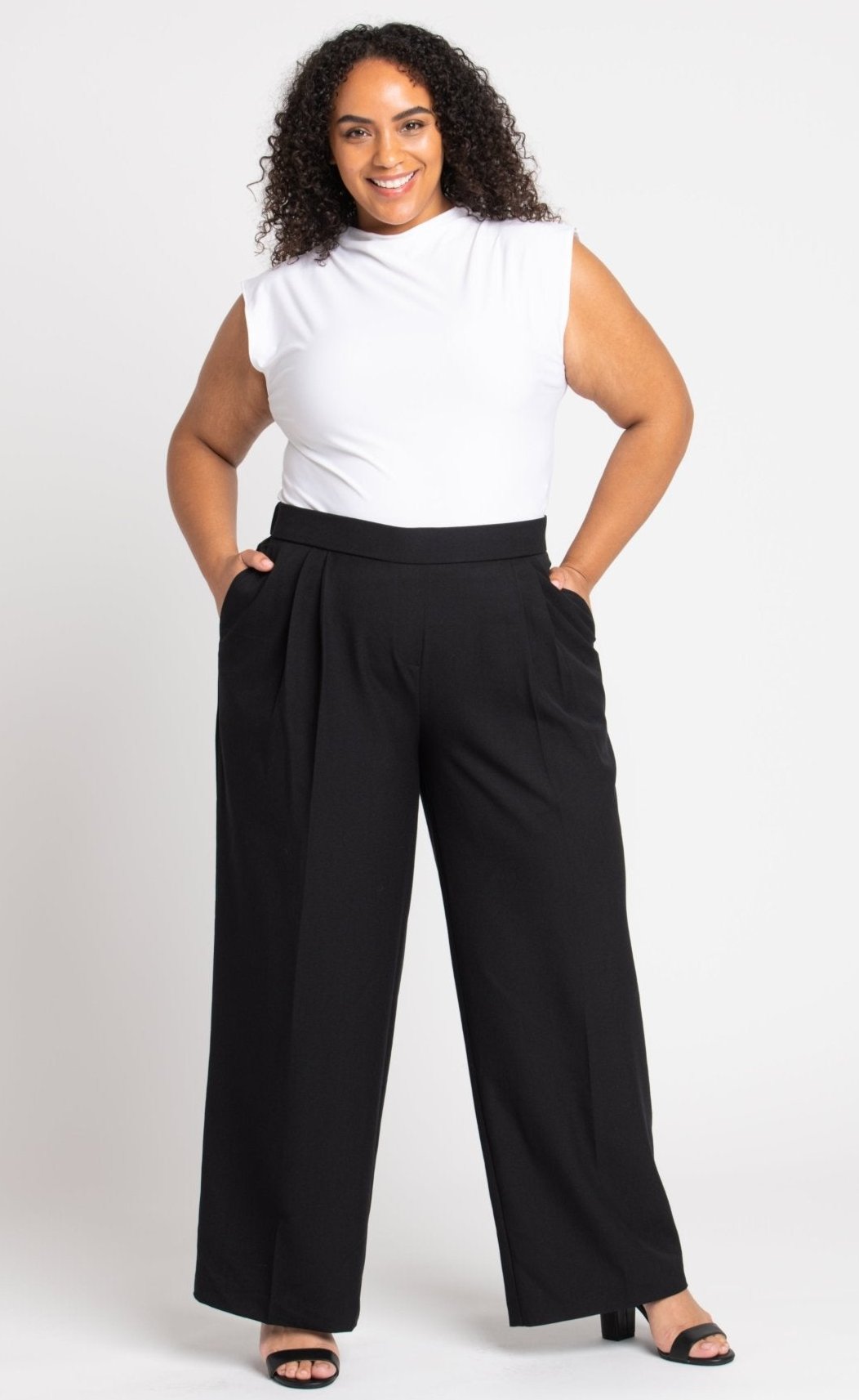 Roz & Ali Pleated Wide Leg Trouser Pants - Plus - DressbarnPants