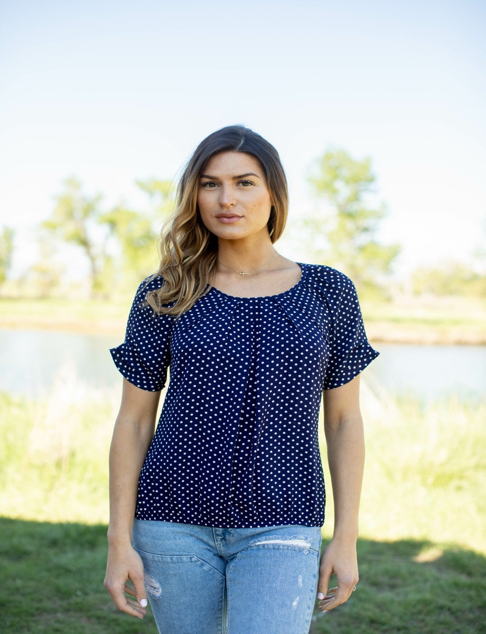 Roz & Ali Raglan Sleeve Bubble Blouse - DressbarnShirts & Blouses