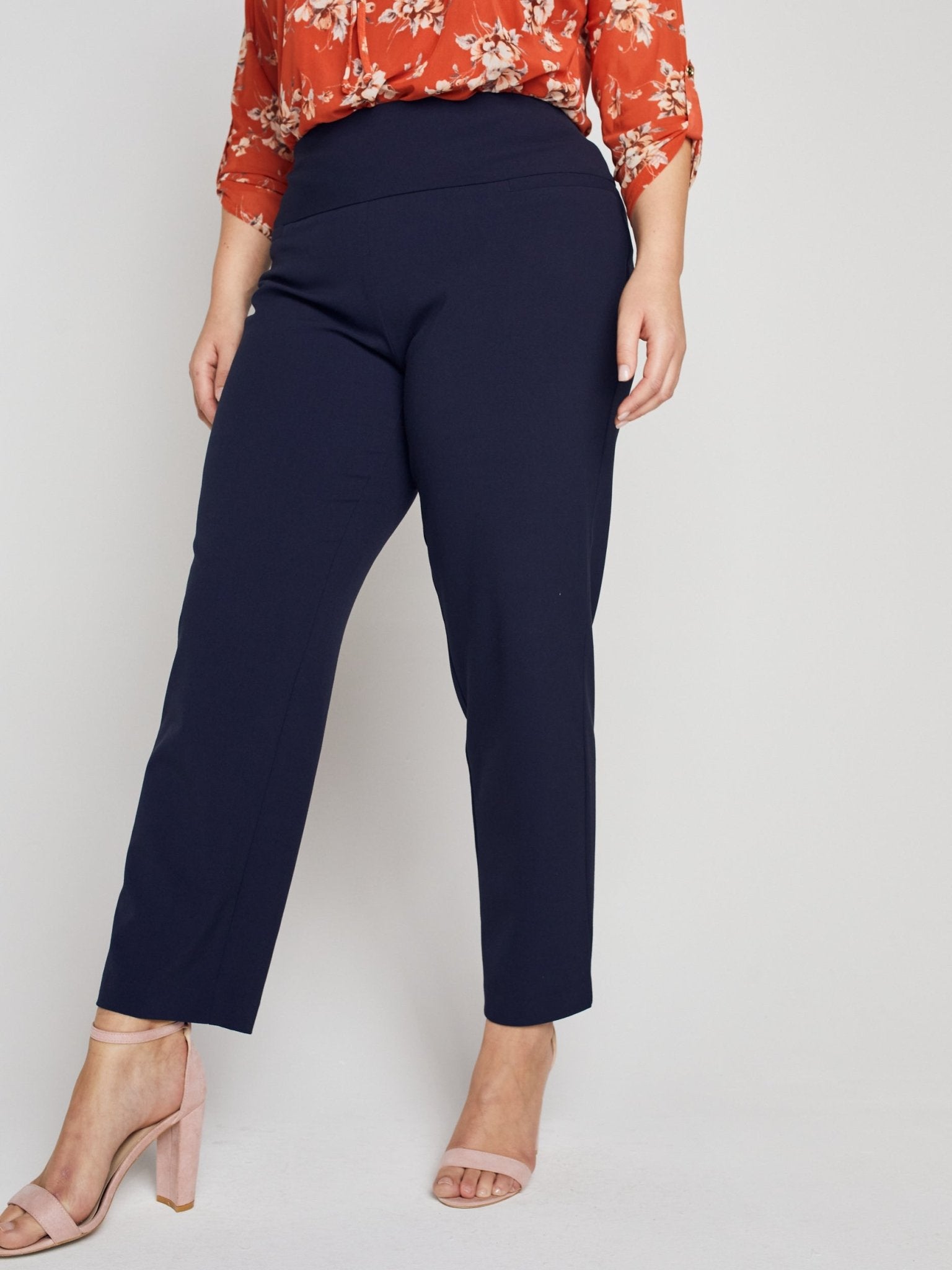 Roz & Ali Secret Agent Pants with Slim Leg & Wide Waistband - Plus - DressbarnPants