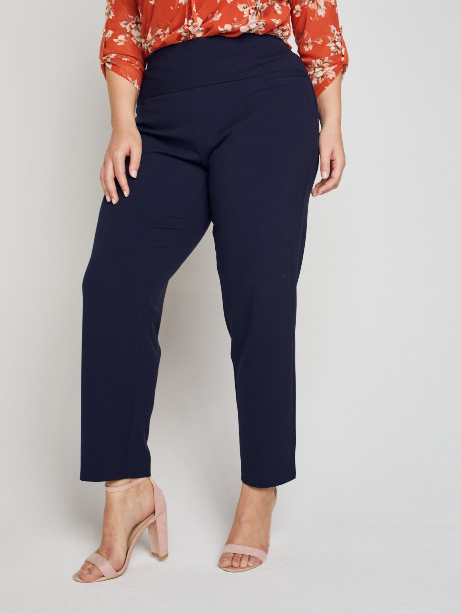 Roz Ali™ Secret Agent Pants with Slim Leg Wide Waistband