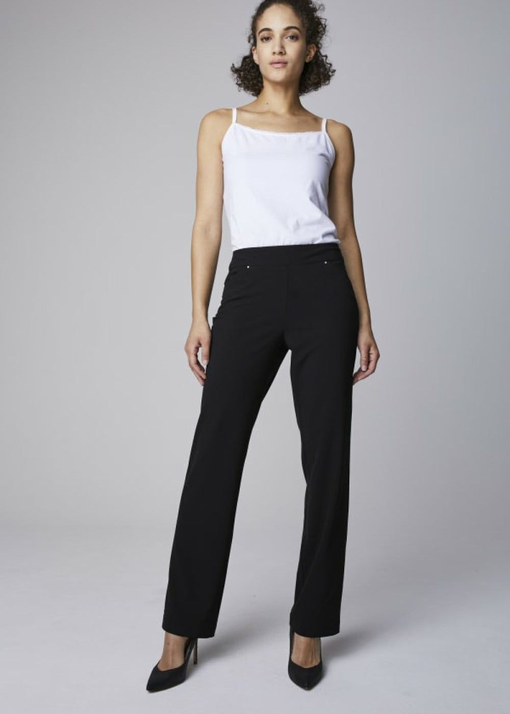 Roz & Ali Secret Agent Pull On Tummy Control Pants Cateye Pockets with Rivets - Average Length - DressbarnPants