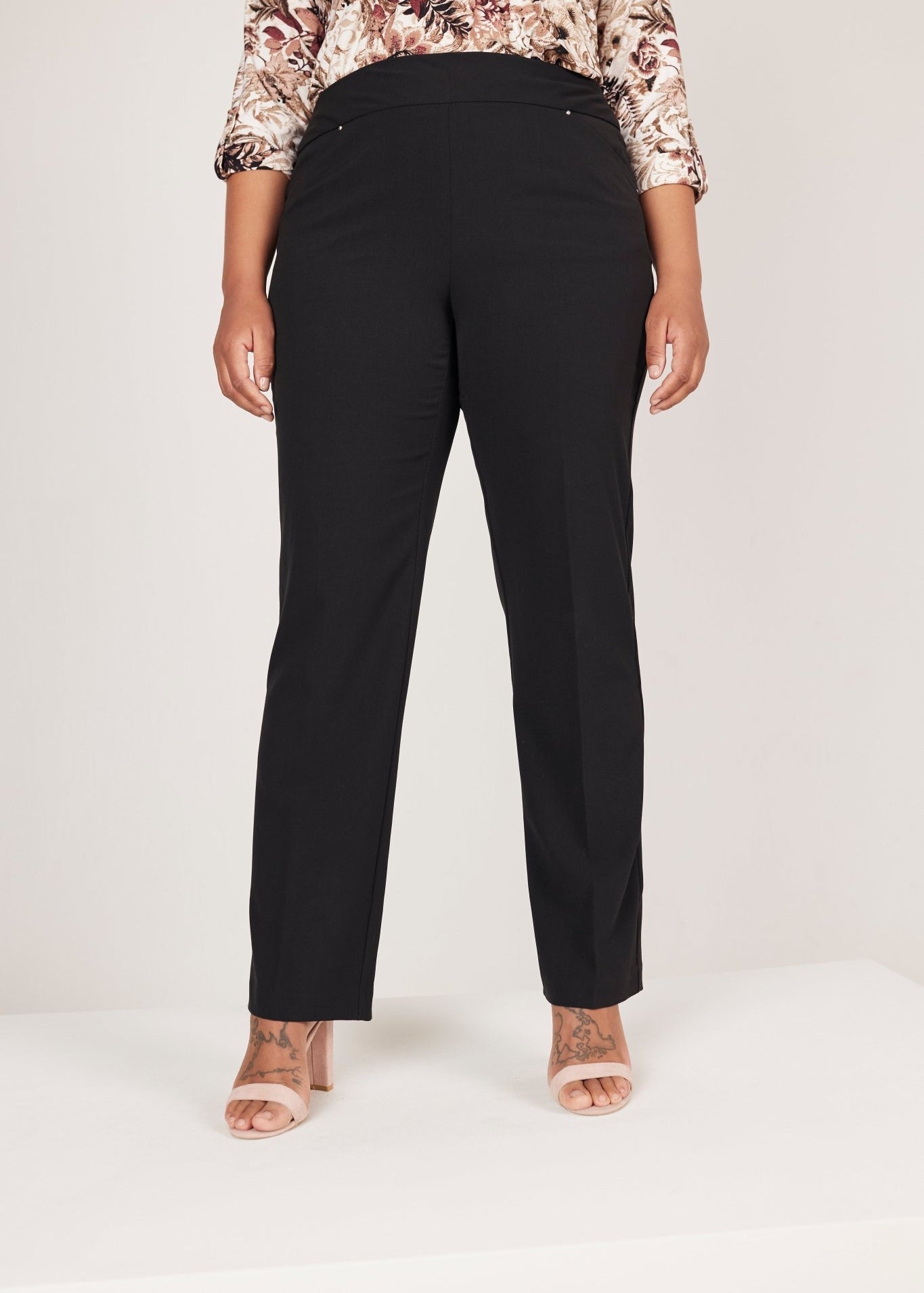 Roz & Ali Secret Agent Pull On Tummy Control Pants Cateye Pockets With Rivets - Plus - DressbarnPants