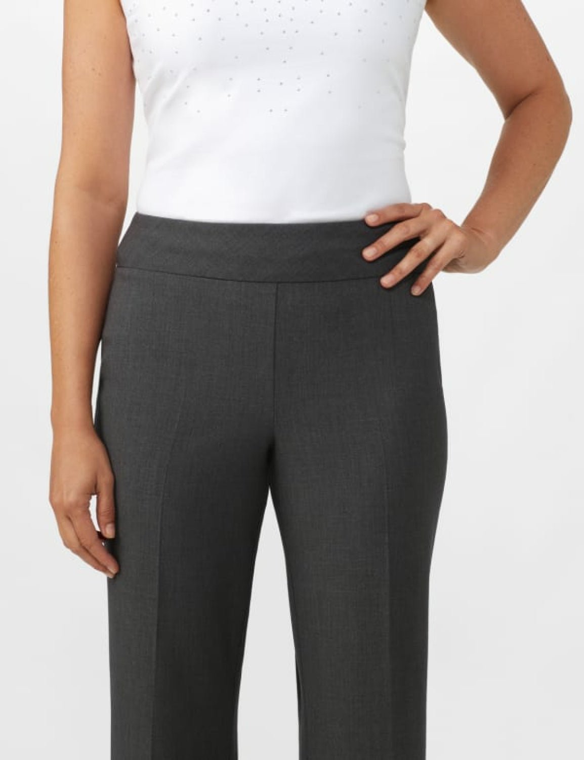 DressBarn Women's Plus Size Roz & Ali Secret Agent Pull On Tummy Control  Pants - Tall Length