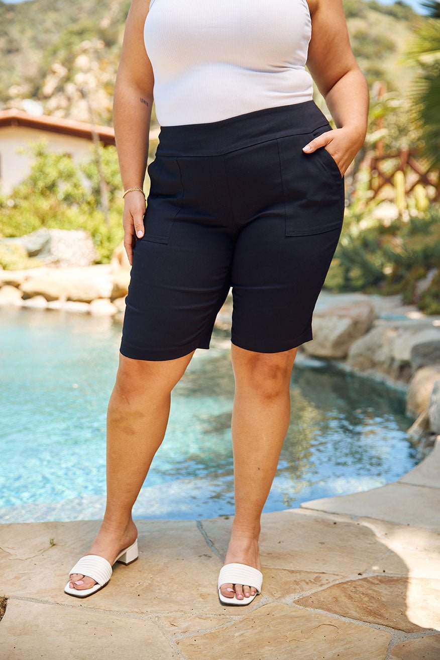 Roz & Ali Secret Agent Pull On Tummy Control Shorts With Pockets Plus - DressbarnShorts & Capris