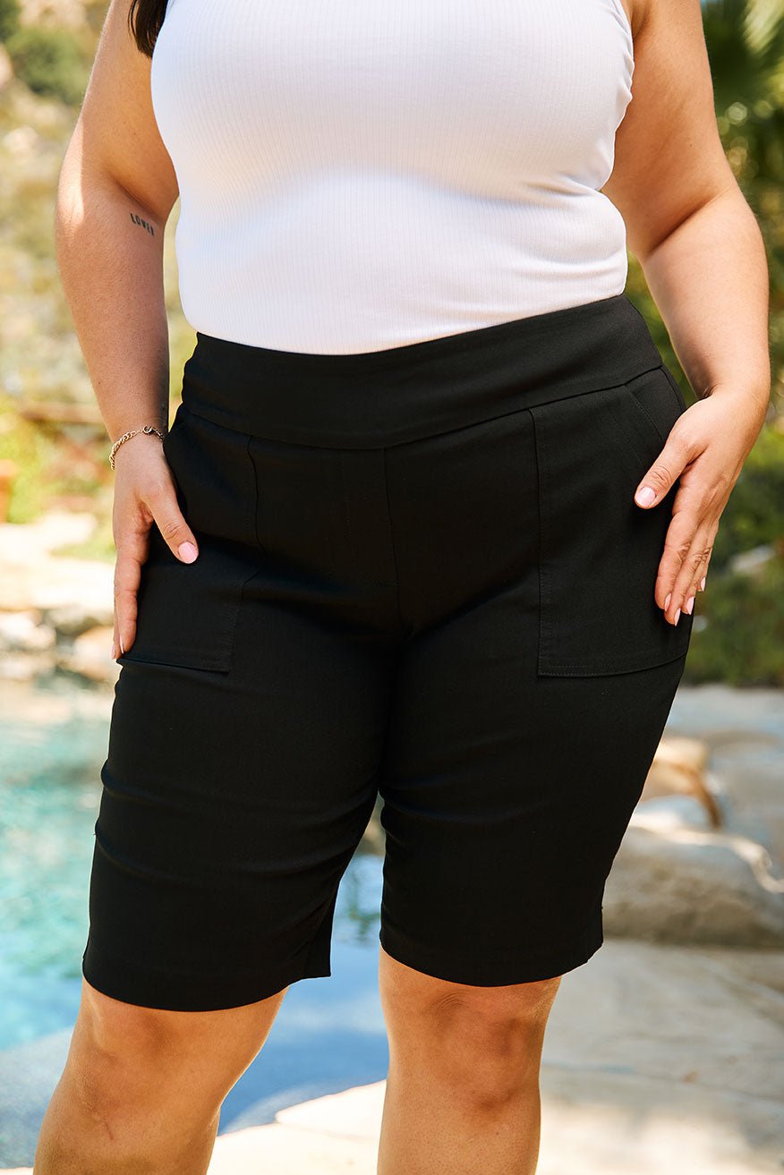 Roz & Ali Secret Agent Pull On Tummy Control Shorts With Pockets Plus - DressbarnShorts & Capris