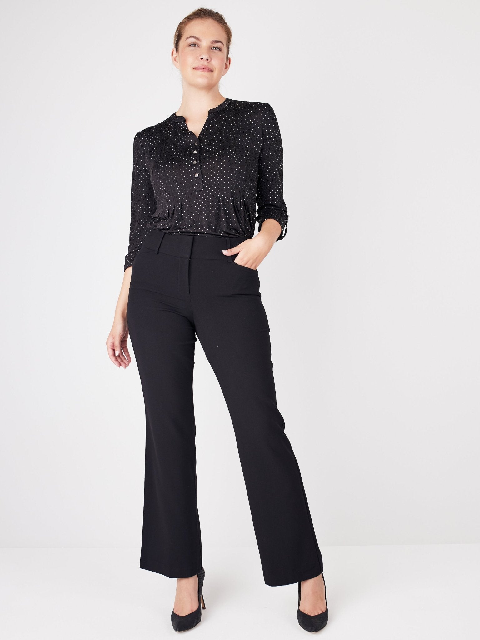 Roz & Ali Secret Agent Trouser With Cateye Pockets And Zipper - Plus - DressbarnPants