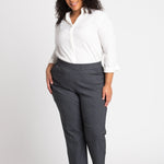 Roz & Ali Superstretch Black Grid Pull On Ankle Pants - Plus - DressbarnPants