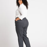 Roz & Ali Superstretch Black Grid Pull On Ankle Pants - Plus - DressbarnPants