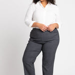 Roz & Ali Superstretch Black Grid Pull On Ankle Pants - Plus - DressbarnPants