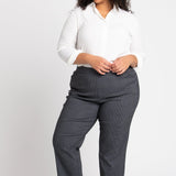 Roz & Ali Superstretch Black Grid Pull On Ankle Pants - Plus - DressbarnPants