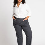 Roz & Ali Superstretch Black Grid Pull On Ankle Pants - Plus - DressbarnPants