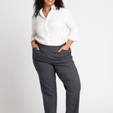 Roz & Ali Superstretch Black Grid Pull On Ankle Pants - Plus - DressbarnPants