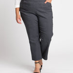 Roz & Ali Superstretch Black Grid Pull On Ankle Pants - Plus - DressbarnPants