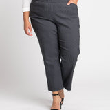 Roz & Ali Superstretch Black Grid Pull On Ankle Pants - Plus - DressbarnPants