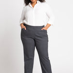 Roz & Ali Superstretch Black Grid Pull On Ankle Pants - Plus - DressbarnPants