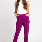 Roz & Ali Superstretch Magenta Pull On Ankle Pants - DressbarnPants