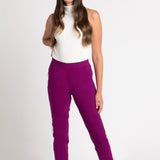 Roz & Ali Superstretch Magenta Pull On Ankle Pants