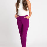 Roz & Ali Superstretch Magenta Pull On Ankle Pants - DressbarnPants