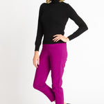 Roz & Ali Superstretch Magenta Pull On Ankle Pants - DressbarnPants