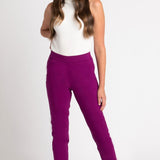 Roz & Ali Superstretch Magenta Pull On Ankle Pants - DressbarnPants