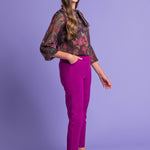 Roz & Ali Superstretch Magenta Pull On Ankle Pants - DressbarnPants