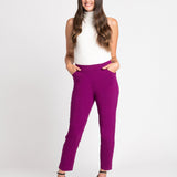 Roz & Ali Superstretch Magenta Pull On Ankle Pants