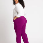 Roz & Ali Superstretch Magenta Pull On Ankle Pants - Plus - DressbarnPants