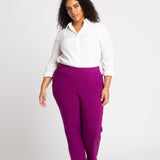 Roz & Ali Superstretch Magenta Pull On Ankle Pants - Plus - DressbarnPants