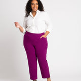 Roz & Ali Superstretch Magenta Pull On Ankle Pants - Plus - DressbarnPants