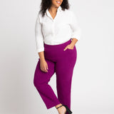 Roz & Ali Superstretch Magenta Pull On Ankle Pants - Plus - DressbarnPants