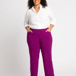 Roz & Ali Superstretch Magenta Pull On Ankle Pants - Plus - DressbarnPants