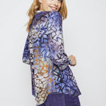 Roz & Ali Tie Dye Clip Jacquard Popover - DressbarnShirts & Blouses
