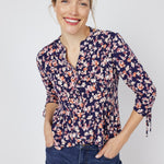 Roz & Ali Tie Sleeve Floral Popover - DressbarnShirts & Blouses