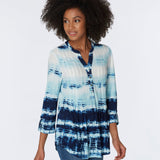 Roz & Ali Watercolor Tie Dye Popover - DressbarnShirts & Blouses