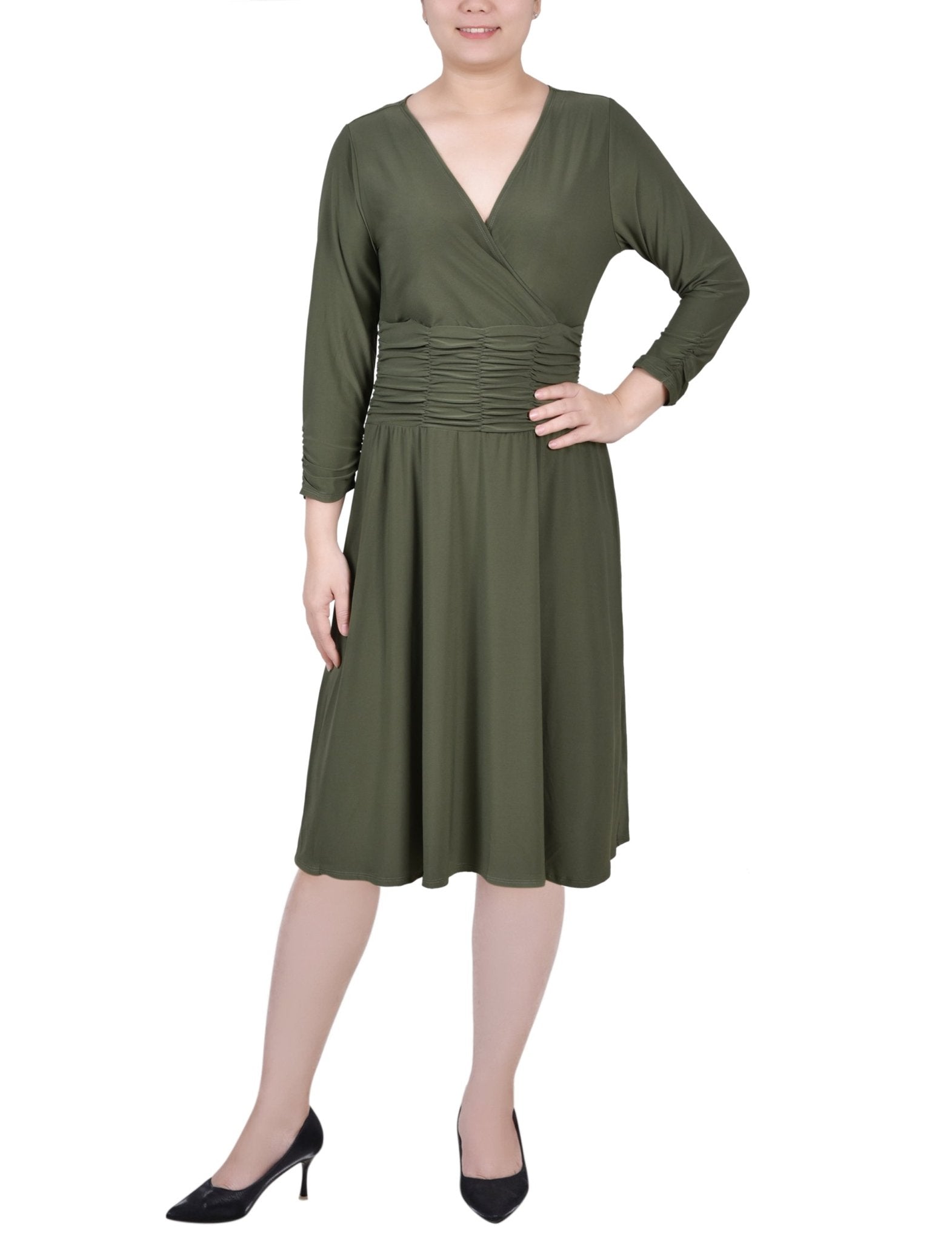 Ruched A-Line Dress - Petite - DressbarnDresses