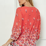 Sara Michelle 3/4 Button Cuff Sleeve Ties On Neck Lined Blouse - DressbarnApparel